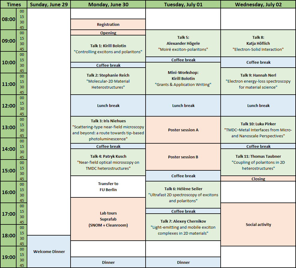 Tentative program